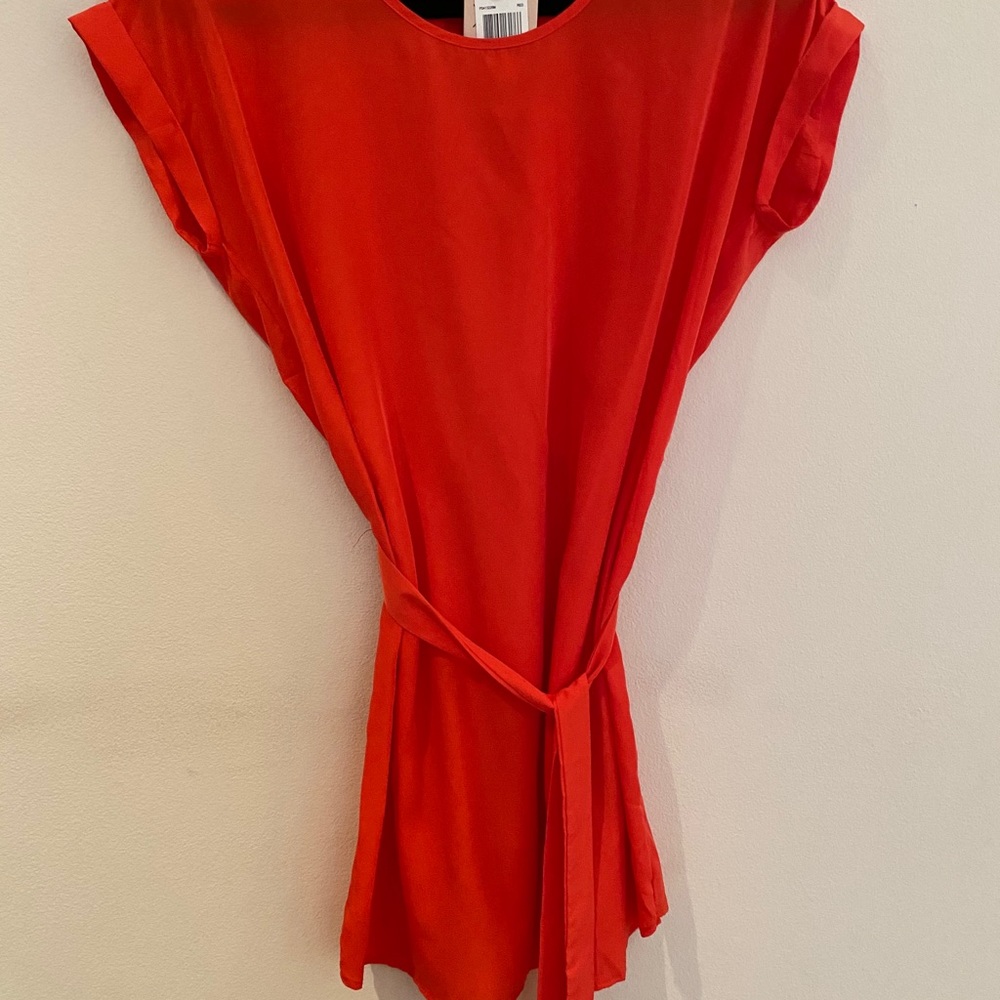 Shirt dress with belt